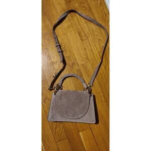NWT Taupe Suede Crossbody Braided Handle Mini Bag In India Classic Gossip Girl